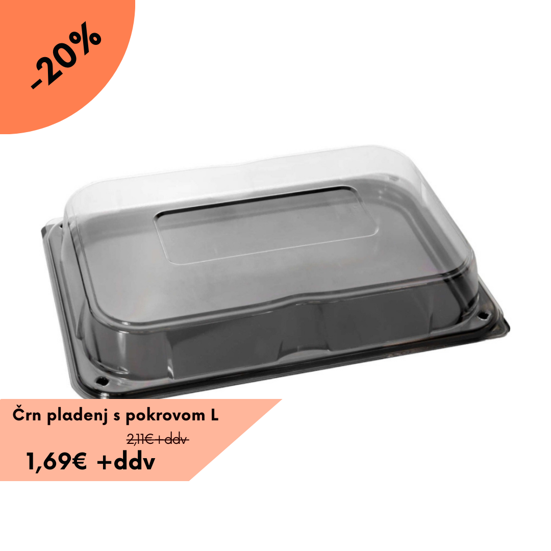 Pladenj s pokrovom RPET Več velikosti - Sabert