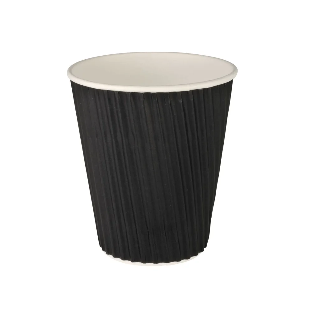 Papirnati lončki Ripple črni 24cl - Abena